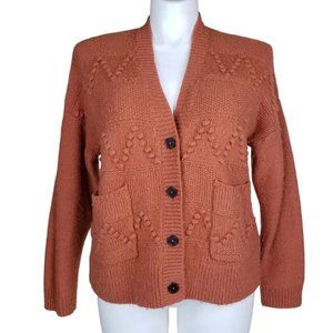 Madewell Burnt Orange Cropped Button Up Cardigan XL